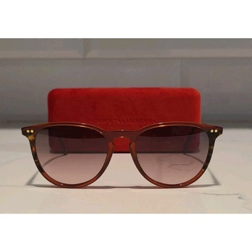 CAROLINA HERRERA RED‎ SUNGLASSES Sz 52-16-140